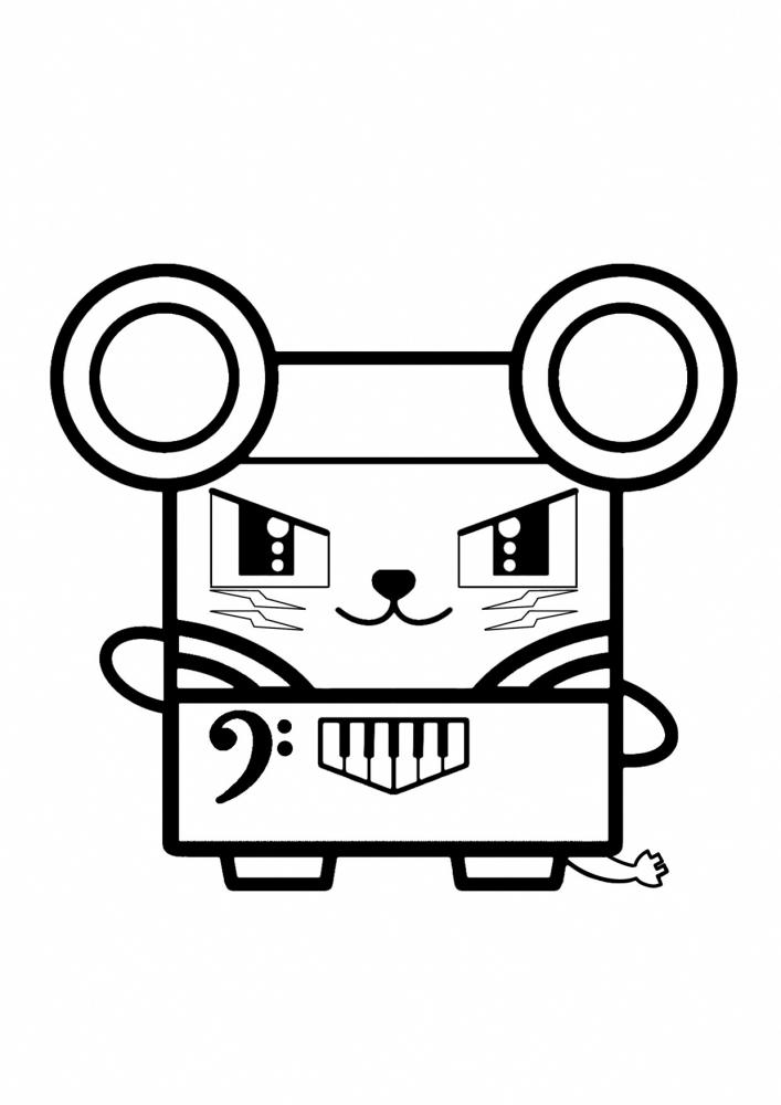 白抜きのあおめろのイラスト