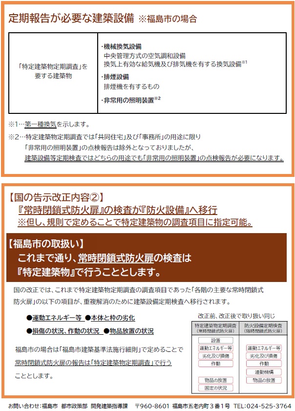 定期報告の告示改正について（裏）