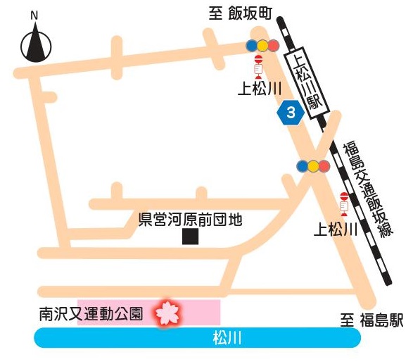 南沢又運動公園までの地図