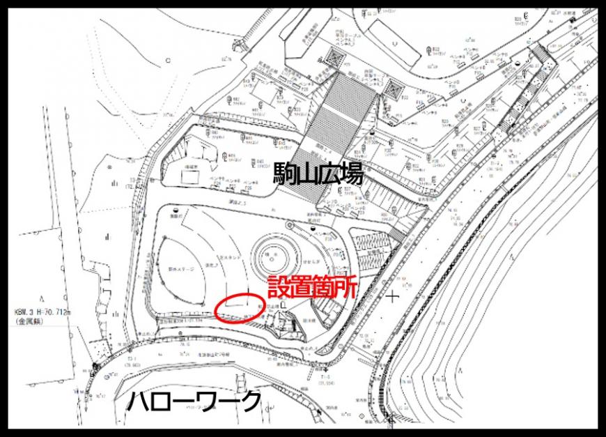 写真撮影スポットの設置場所が赤丸で記されている地図