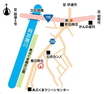 佐藤 隆子さんが管理している庭までの地図