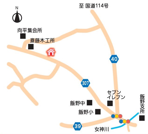 稲毛 義勝さんの自宅までの地図
