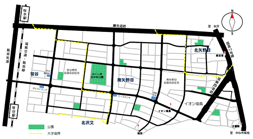 住所変更の対象地域の地図