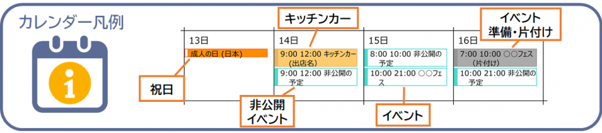 カレンダー凡例