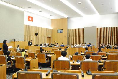 親子議場見学会の写真