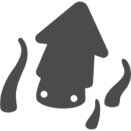 水面から頭部と足の一部が出ているイカのイラスト