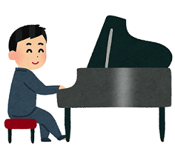 ピアノを演奏する男性のイラスト
