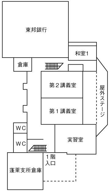 蓬莱学習センター分館1階の平面図