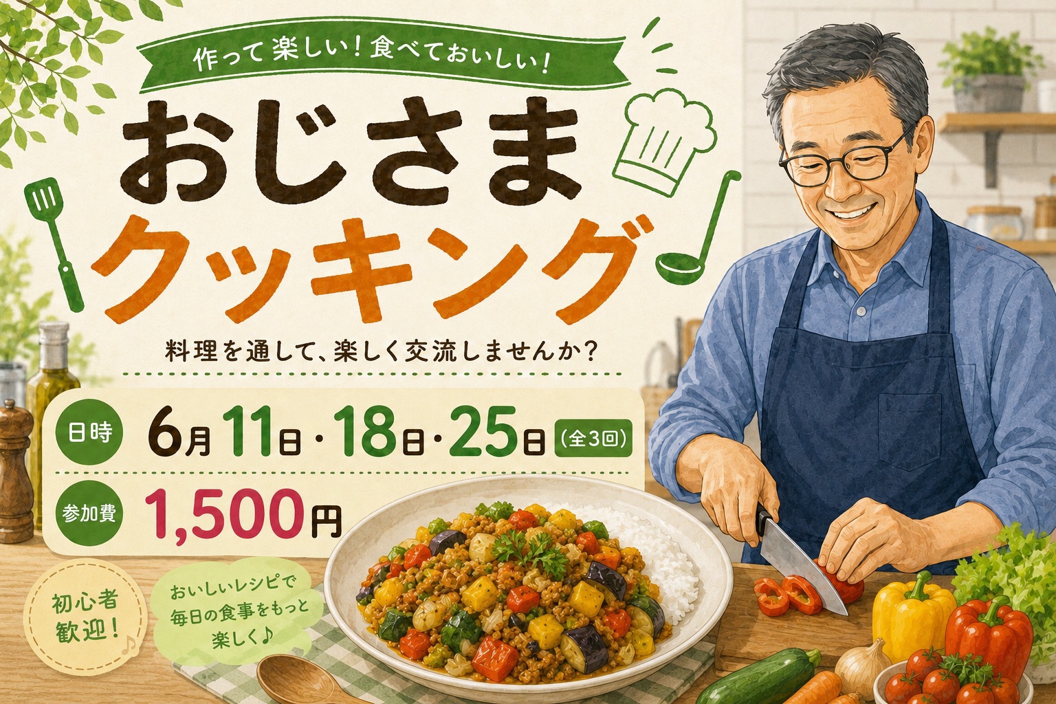 男性が料理をしている画像