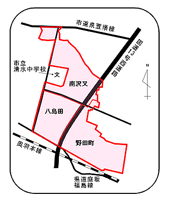 住所変更地域の地図