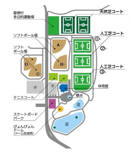 十六沼公園駐車場案内図